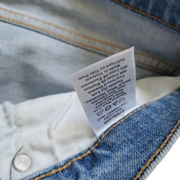 Everlane Cheeky Jean Light Wash Midrise Slim Straight Leg Jeans Women Sz 26 R - Picture 4 of 8